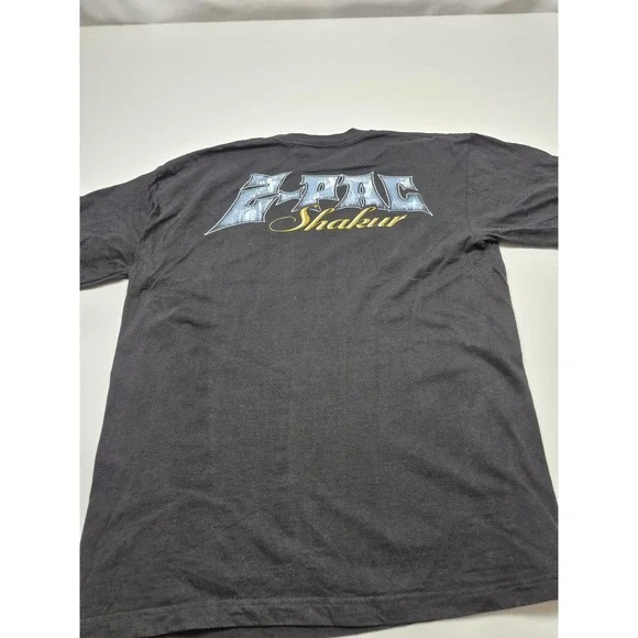 Vintage Tupac Shirt Men's XL Black Thug Life Graphic Crewneck Rap Tee 2001 Rare